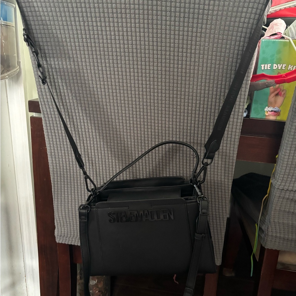 Steve Madden Black Structured Top-Handle Satchel - Picture 5 of 12